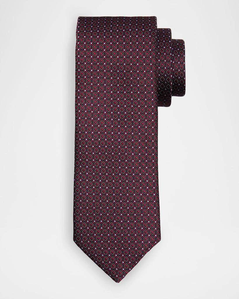 Canali Men's Micro-Box Silk Jacquard Tie 1