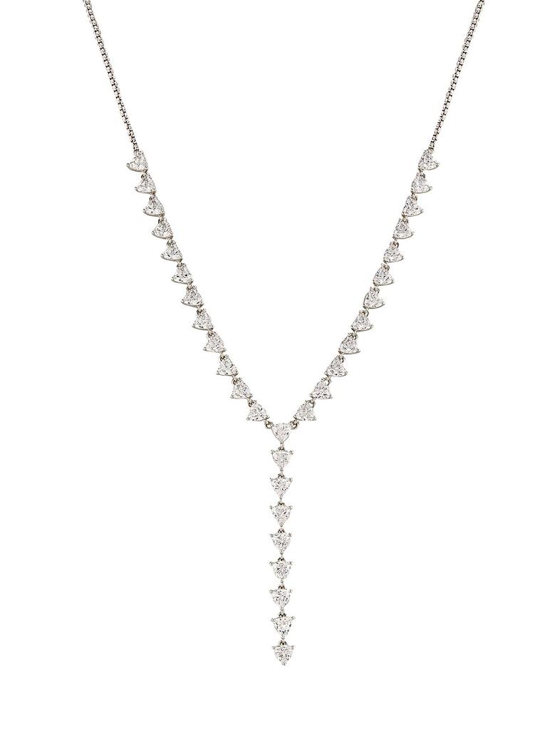Adriana Orsini Gwen Rhodium-Plated & Cubic Zirconia Y Necklace