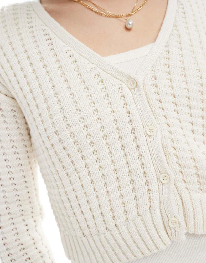 Cotton:On Cotton On v neck ribbed cardigan in ecru 3