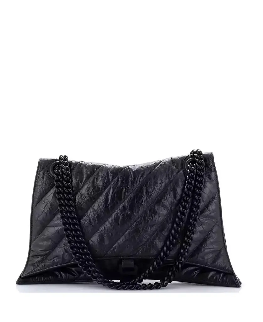 Pre-Owned Balenciaga Large Crush Chain Flap Bag Quilted Crushed Calfskin
