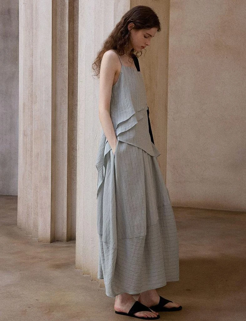 Pixie Market Gray Striped Cocoon Skirt 3