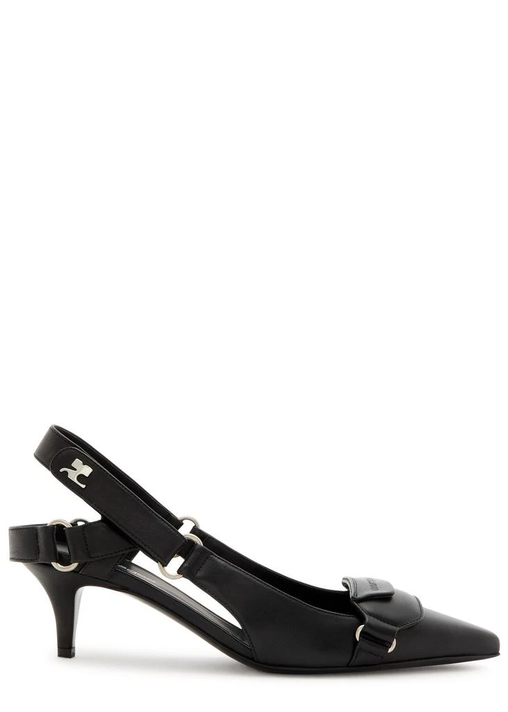 Courrèges Racer 65 leather slingback pumps 1
