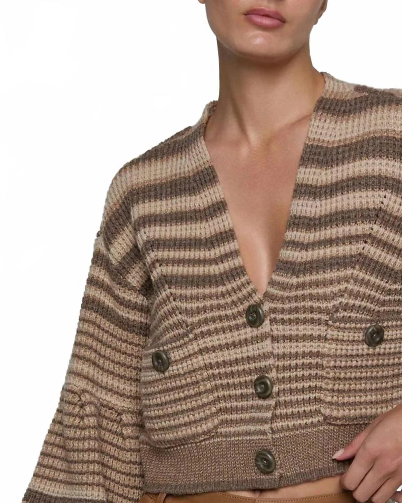 L
Agence Christabel Stripe Cardigan In Biscuit 2