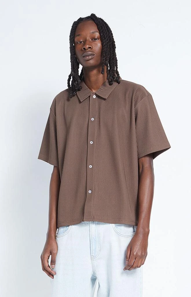 PacSun Ribbed Woven Button Down Shirt 2