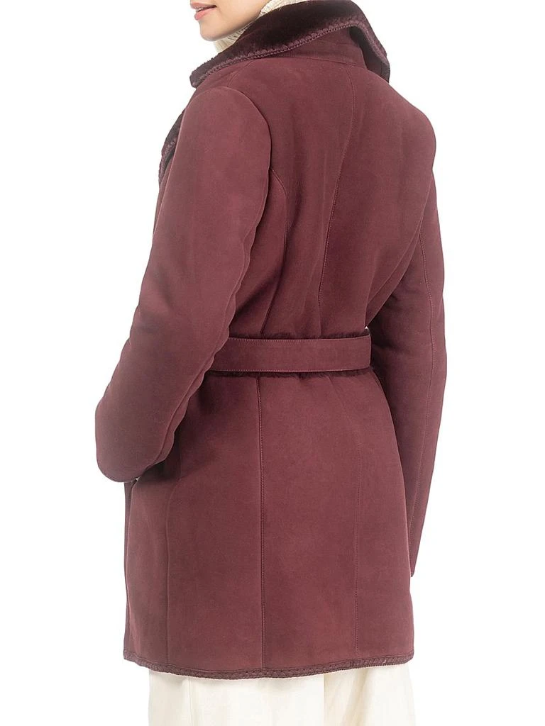 Gorski Merino Shearling Lamb Stroller with Embroidered Trim Belt 4