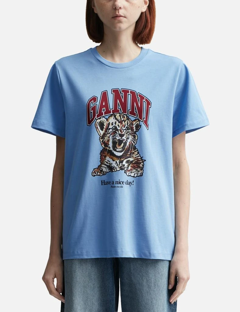 Ganni Basic Jersey Tiger Relaxed T-shirt 1