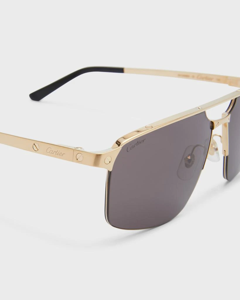 Cartier Men's Square Rimless Metal Sunglasses 5