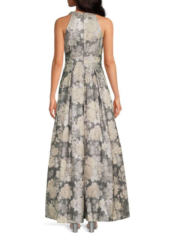 Eliza J Jacquard Floral Gown 2