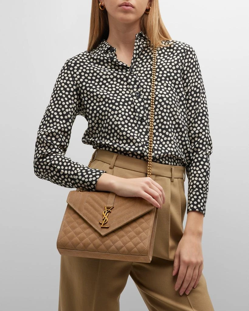 Yves Saint Laurent Envelope Triquilt Medium YSL Shoulder Bag in Corduroy 4