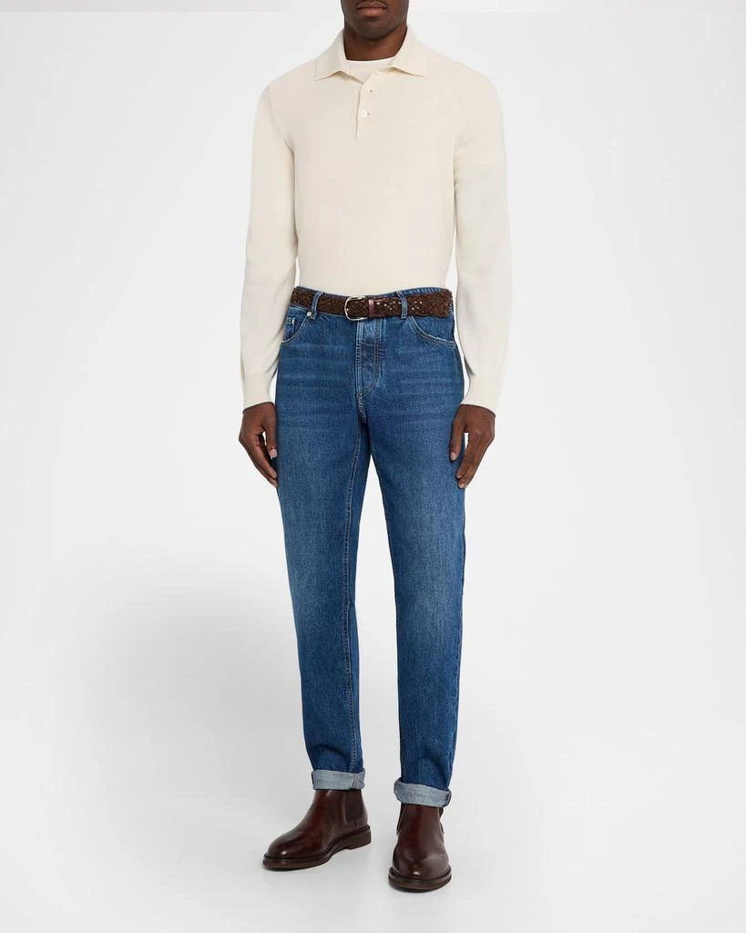 Brunello Cucinelli Men
s Slim Light-Wash Denim Jeans 2