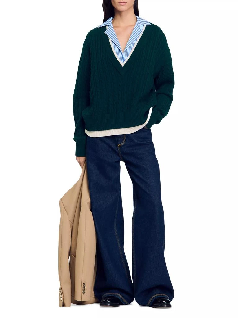 Sandro Layered Effect Knit Jumper 6