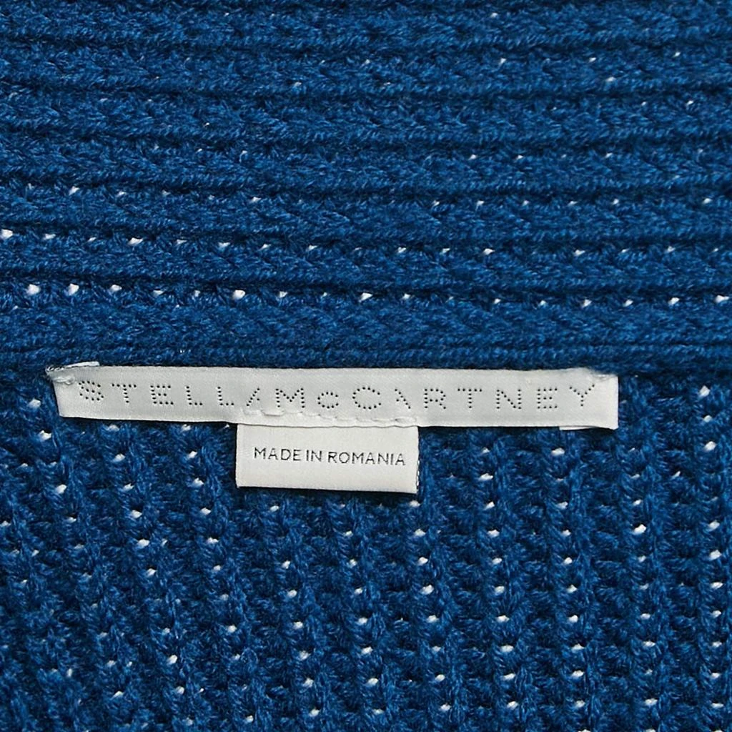 Stella McCartney Stella McCartney Blue Rib Knit Asymmetrical Button Oversized Sweater M 4