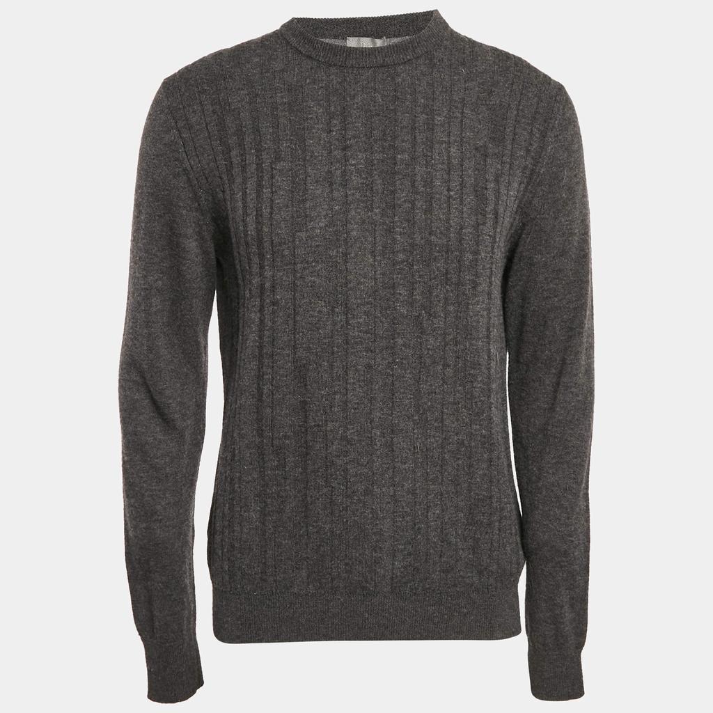 Shop Dior Homme Logo Detailed Crewneck Knitted Jumper on