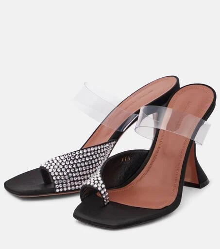 Amina Muaddi Paloma braided satin slides 5