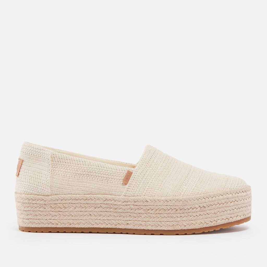 TOMS TOMS Women's Valencia Metallic Canvas Flatform Espadrilles 1
