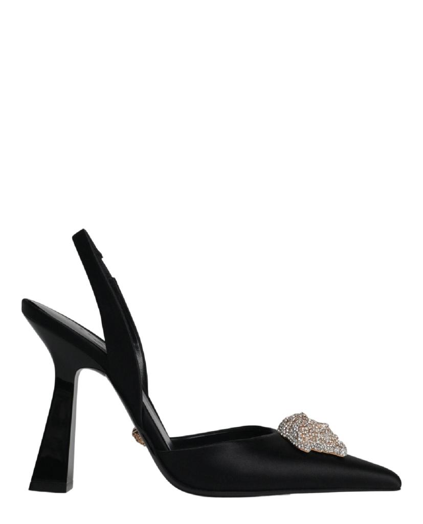 Versace La Medusa Satin Slingback Pumps