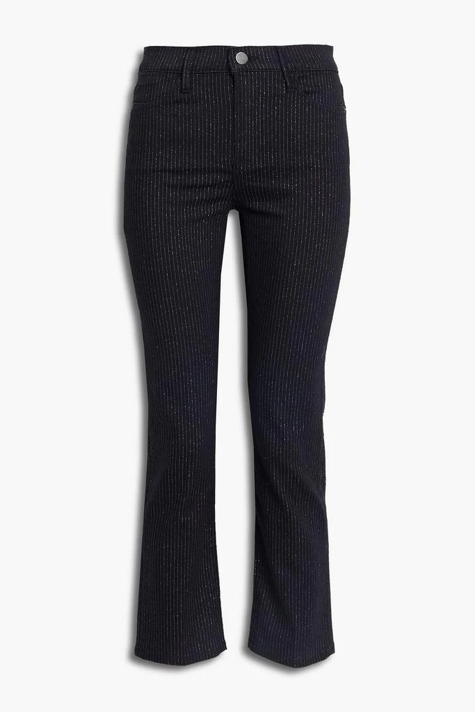 FRAME Le High Straight metallic pinstriped high-rise straight-leg jeans 1