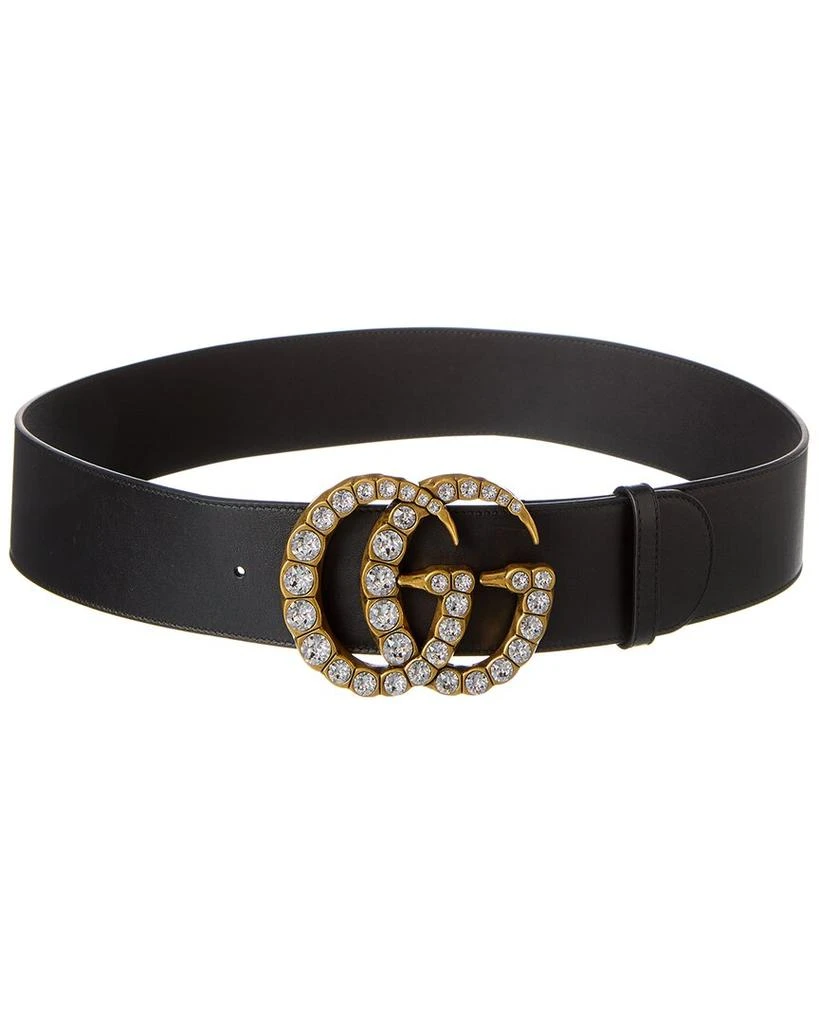Gucci GG Crystal Buckle Leather Belt 1