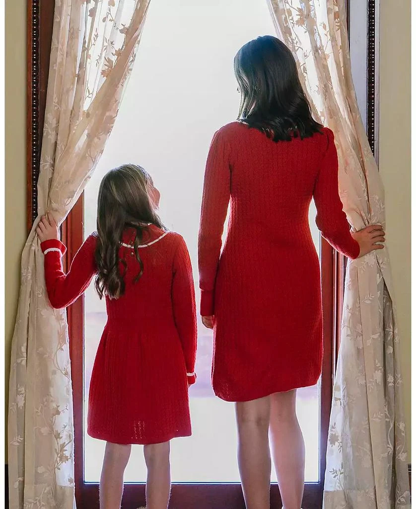 Hope 
Henry Toddler Girls
 Organic Mock Neck Ruffle Cuff Cable Sweater Dress 4