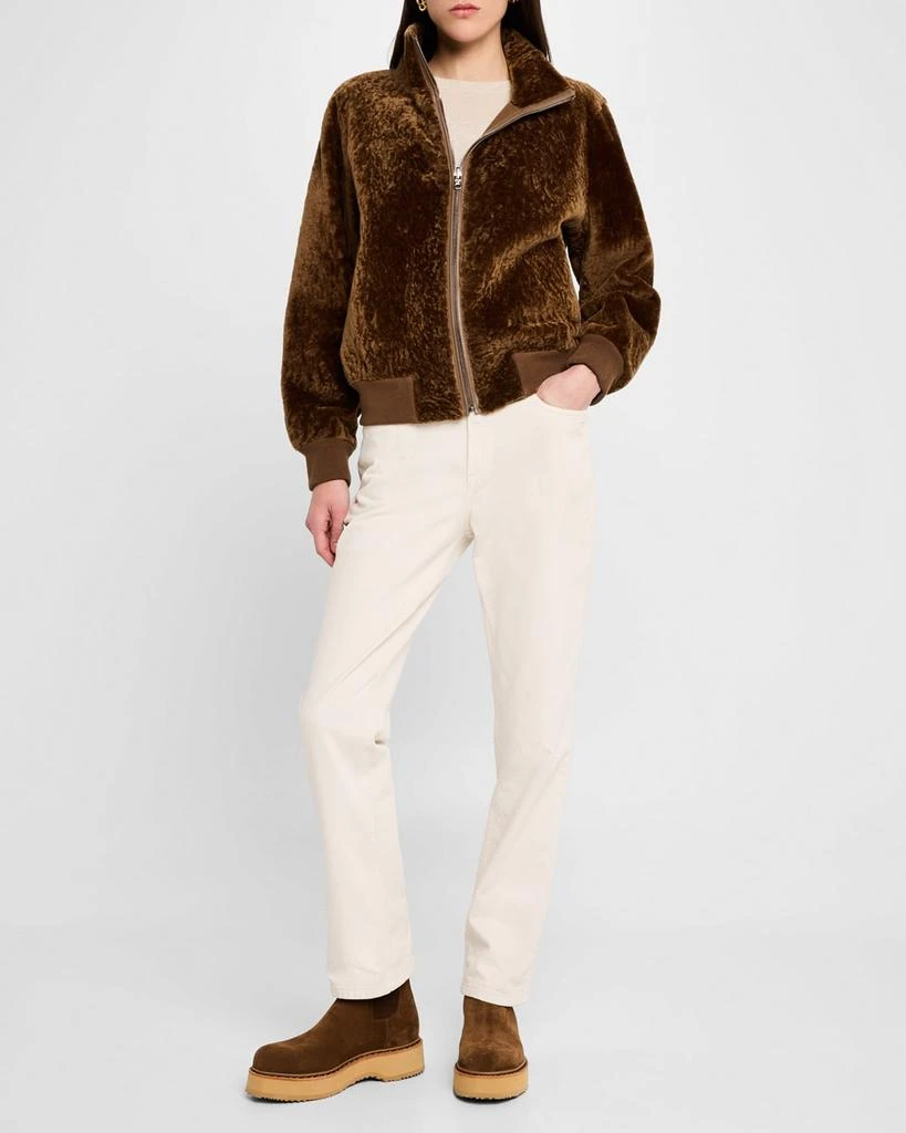 Gorski Reversible Textured Shearling Lamb Bomber Jacket 2