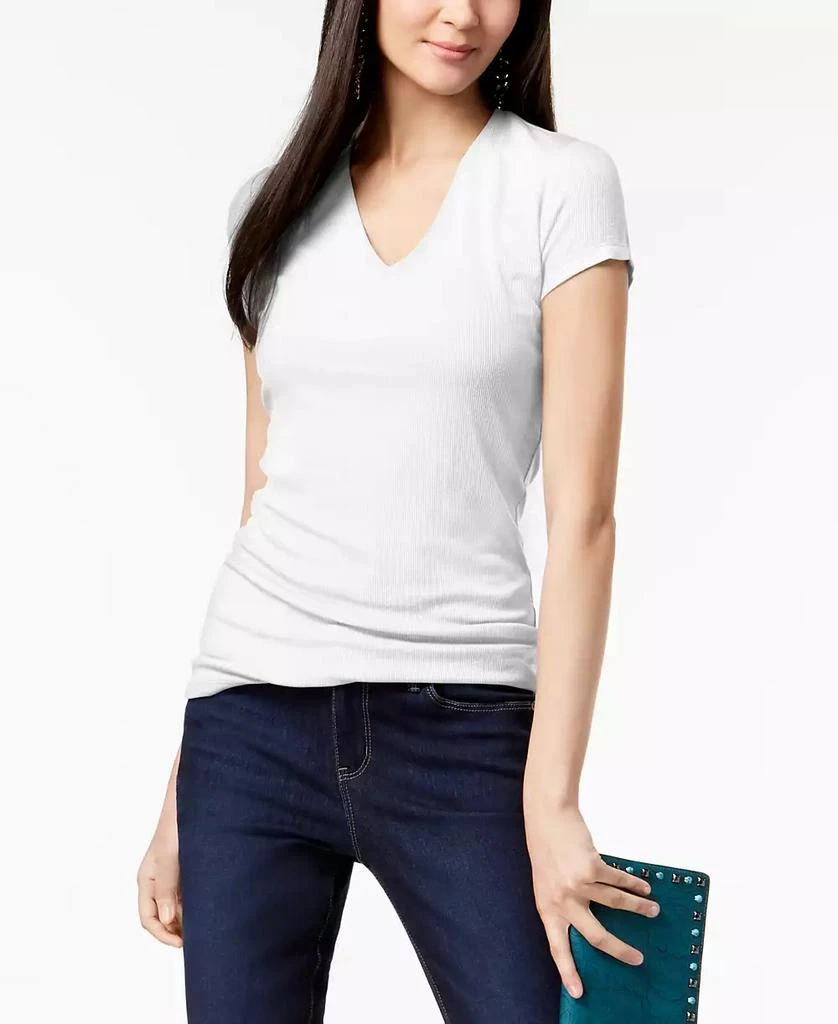 INC International Women's Ribbed V-Neck Top, Created for Macy's 1