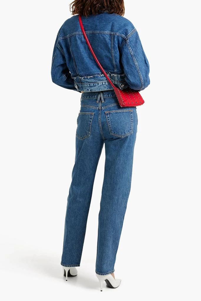 SLVRLAKE Re-work cropped frayed denim jacket 3