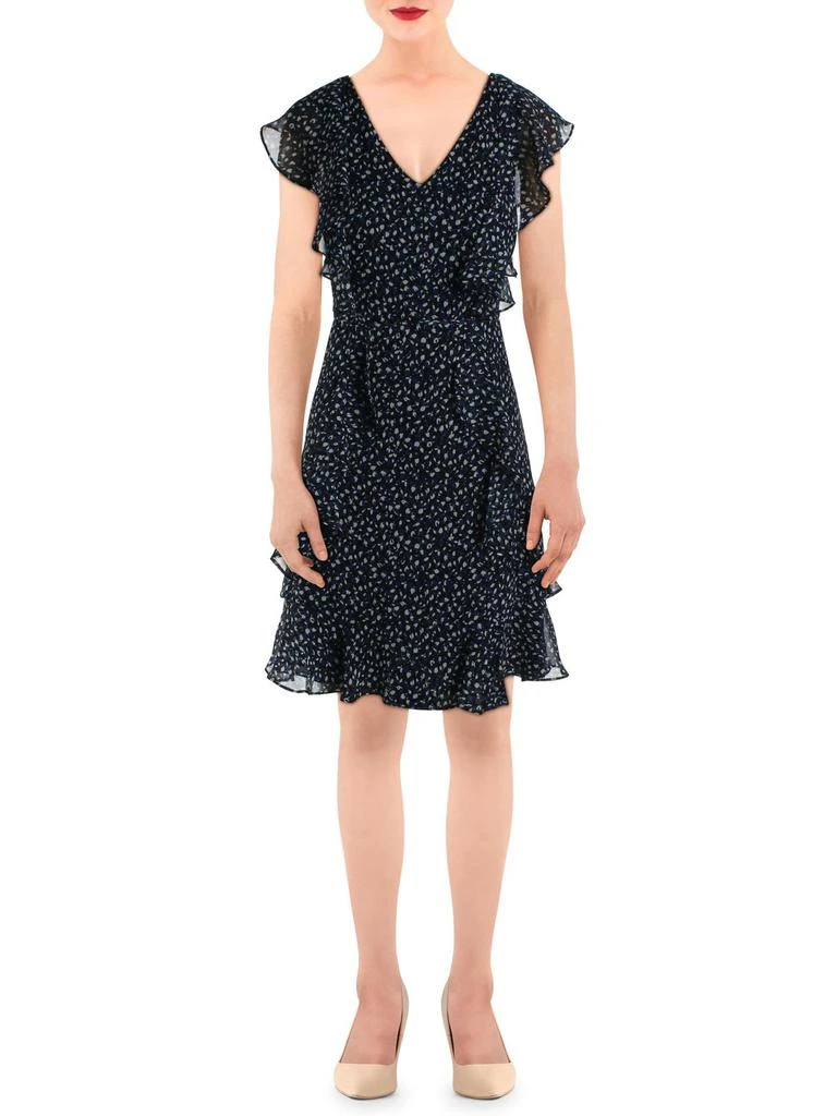 Tommy Hilfiger Womens Chiffon Printed Cocktail Dress 1