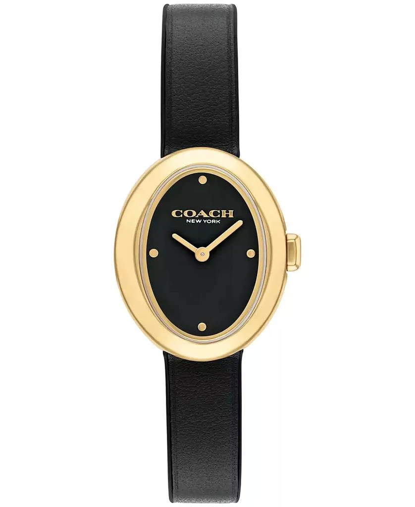 Coach Women's Sammy Black Leather Watch 22.5mm 1