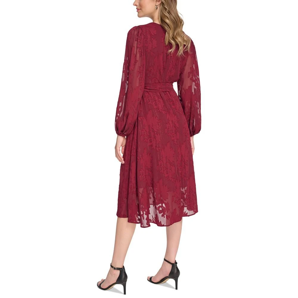 Kensie Women's V-Neck Chiffon Fit & Flare Dress 2