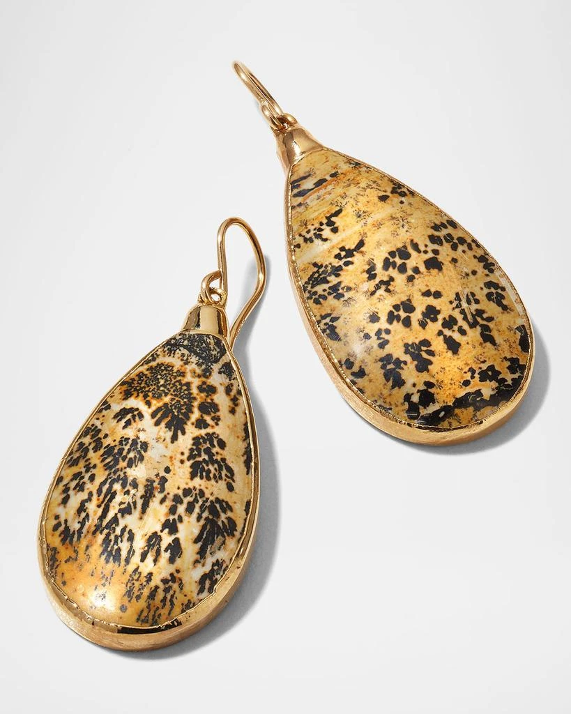 Devon Leigh 24k Gold Foil Landscape Stone Dangle Earrings 3