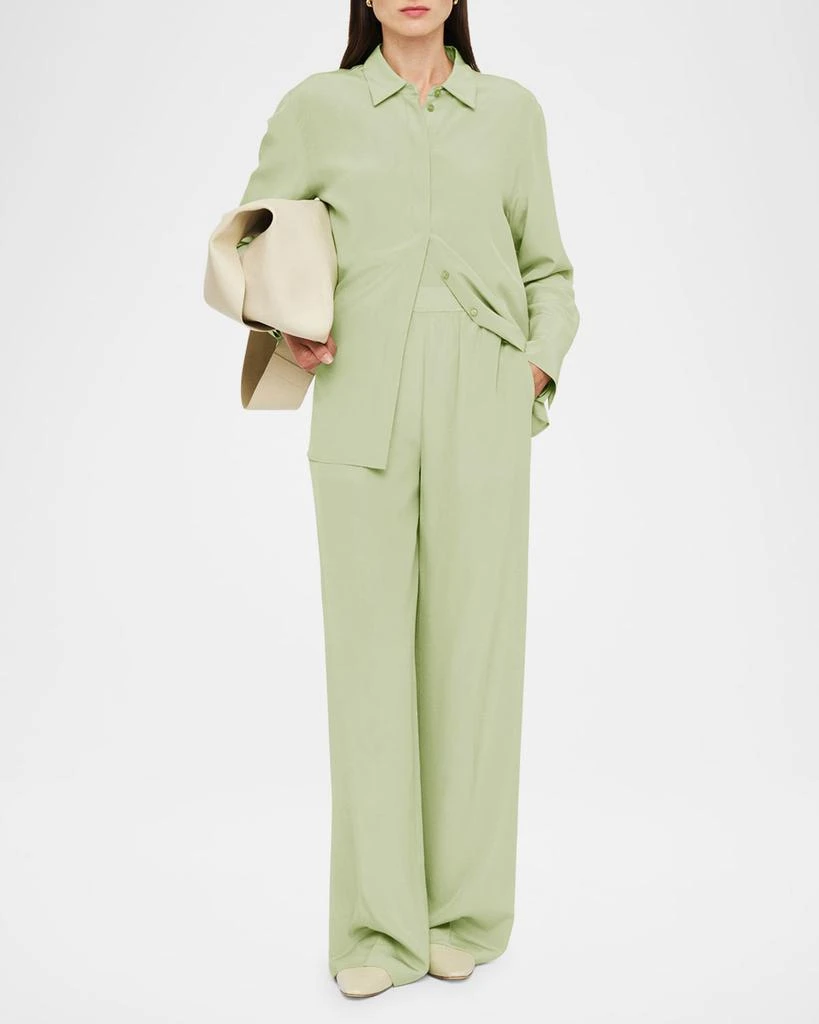 Joseph Hulin Wide-Leg Silk Crepe De Soie Trousers 2
