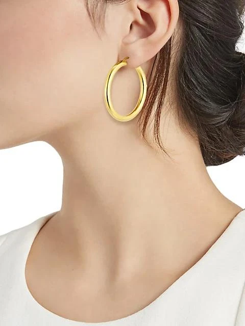 Roberto Coin 18K Yellow Gold Round Tubular Hoop Earrings, 40MM 2