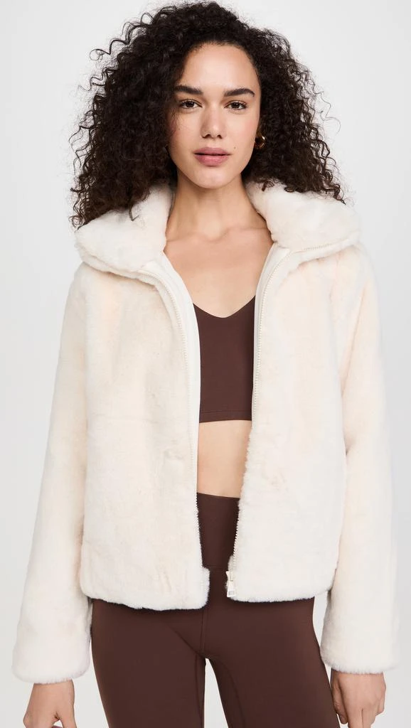 Beyond yoga On The List Faux Fur Jacket 1