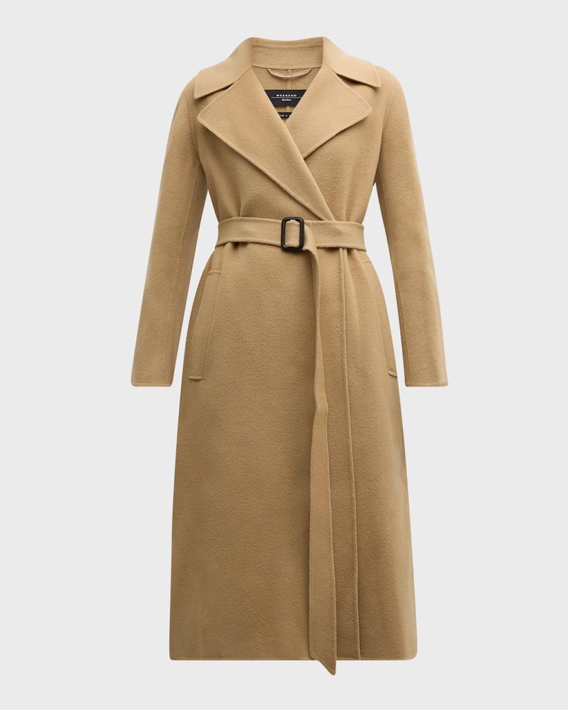 【送料&関税込】Weekend Max Mara Belted Long-sleeved Coat Weekend Max Mara Manu Belted Wool Trench Coat - Coats - Free