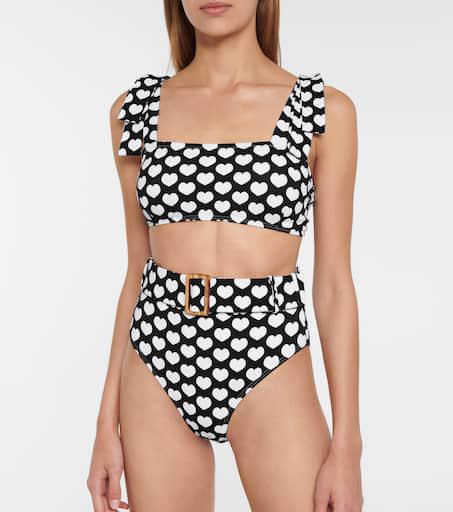 Alexandra Miro Ursula heart-print bikini bottoms