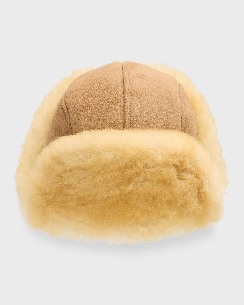 Crown Cap Men's Double-Faced Shearling Aviator Hat