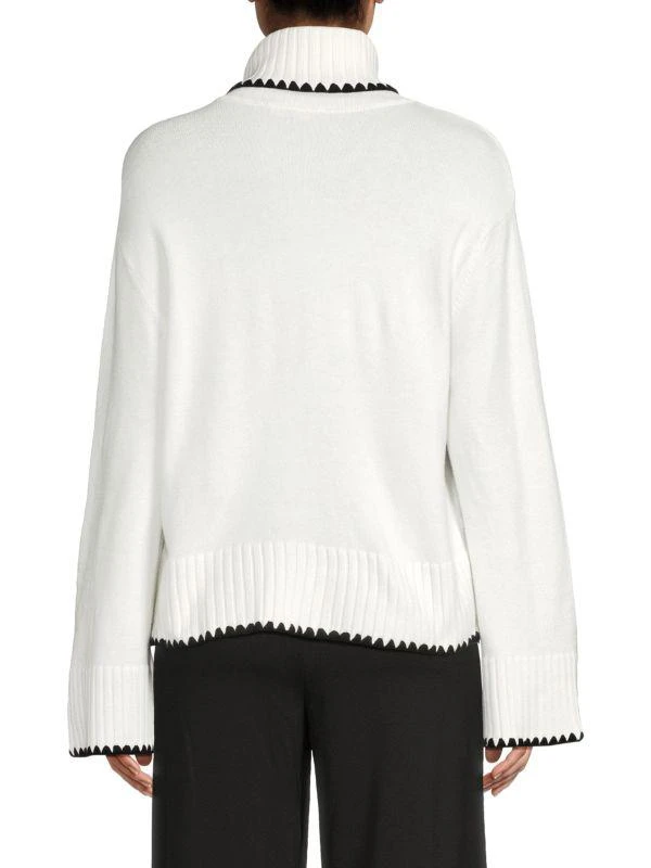 Ellen Tracy Scalloped Turtleneck Sweater 2