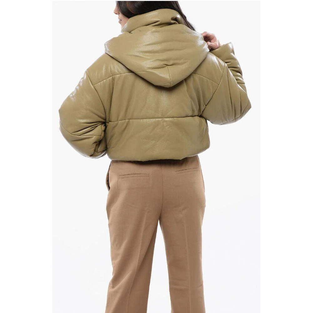 Nanushka Faux Leater AVELINE Cropped Jacket with Women's Hood 2