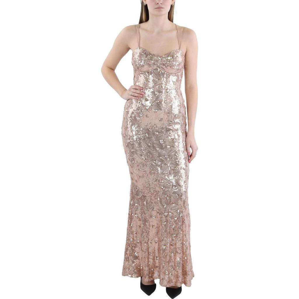 Speechless Juniors Womens Sequin Maxi Evening Dress
