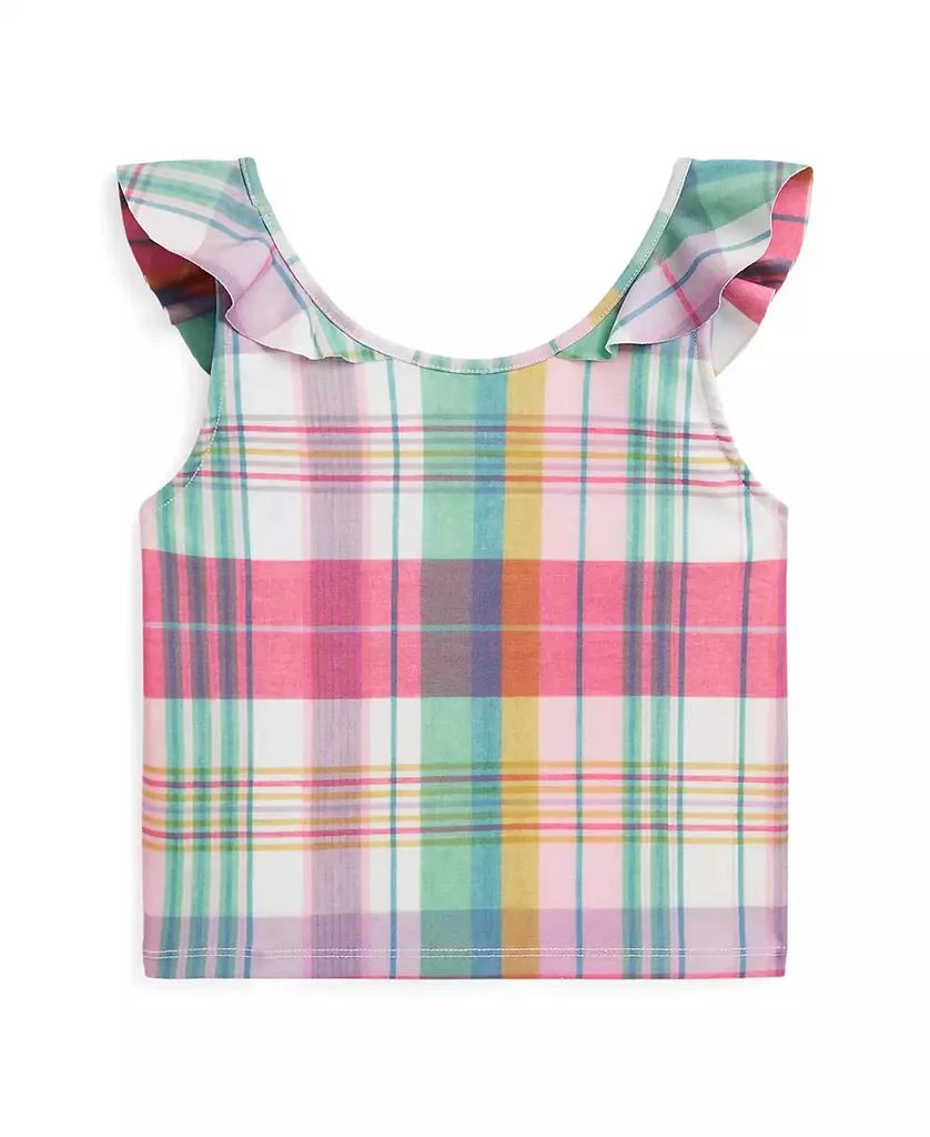 Ralph Lauren Big Girls Madras-Print Performance Jersey Top 4