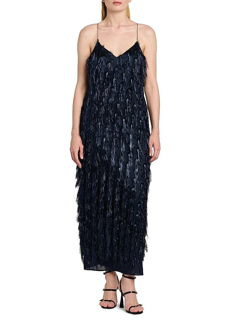 Stella McCartney Metallic Tinsel Midi-Slipdress 3