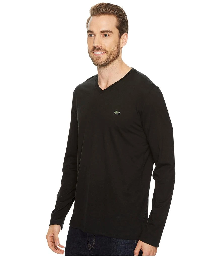 Lacoste Long Sleeve Pima Jersey V-Neck T-Shirt 2