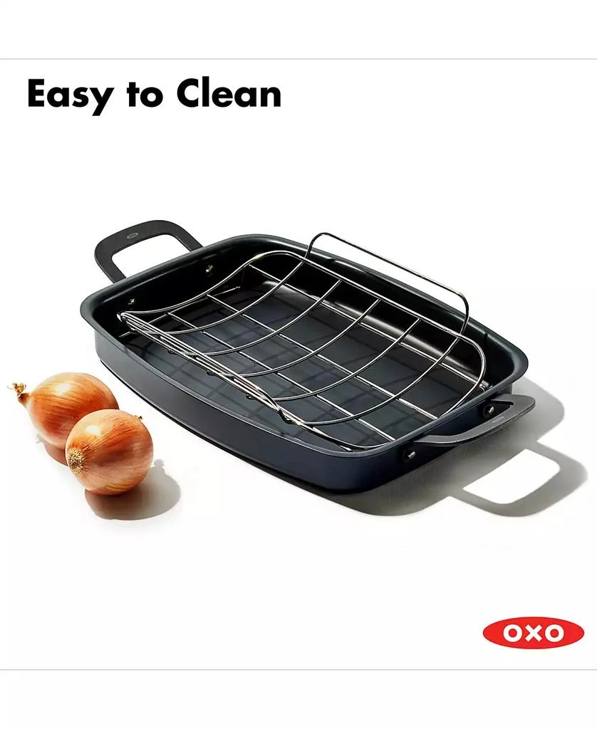 OXO Obsidian Carbon Steel Roaster Pan & Rack 8