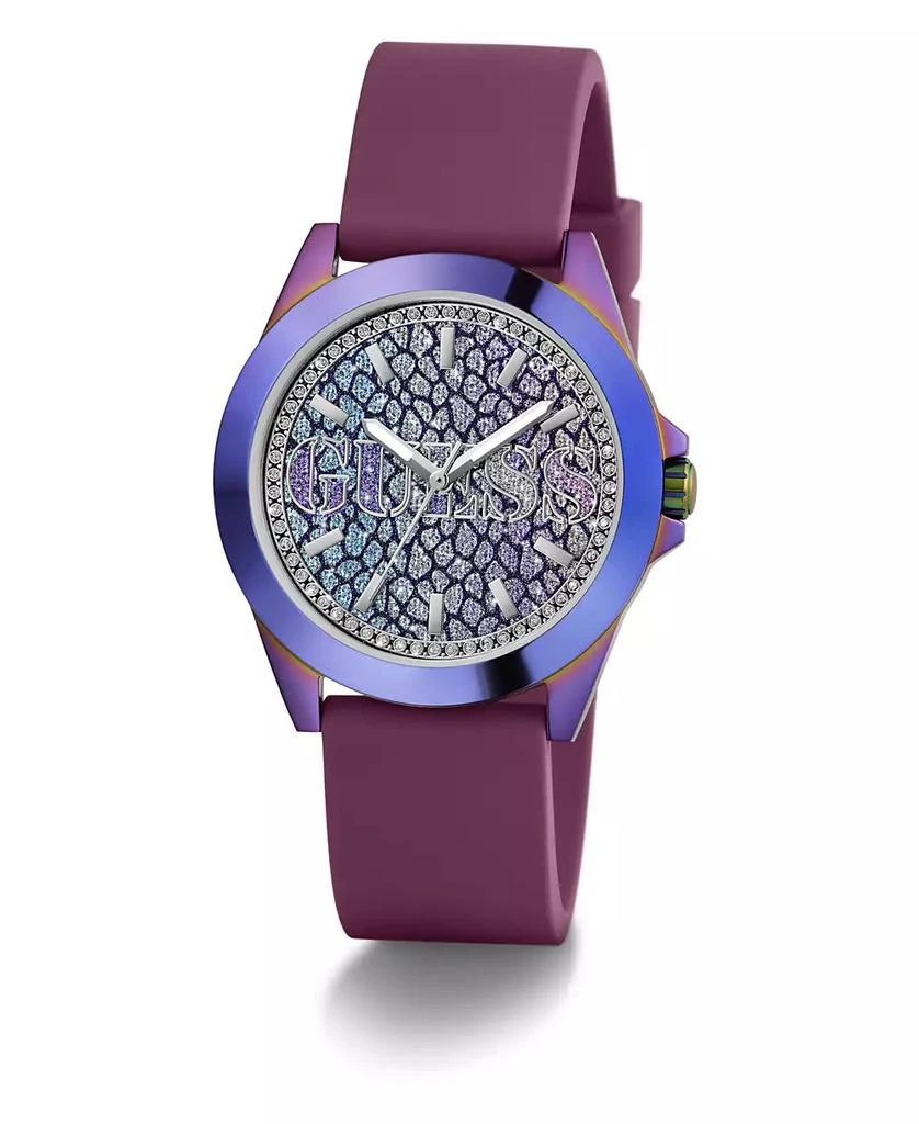 GUESS Women's Analog Purple Silicone Watch 36mm 4