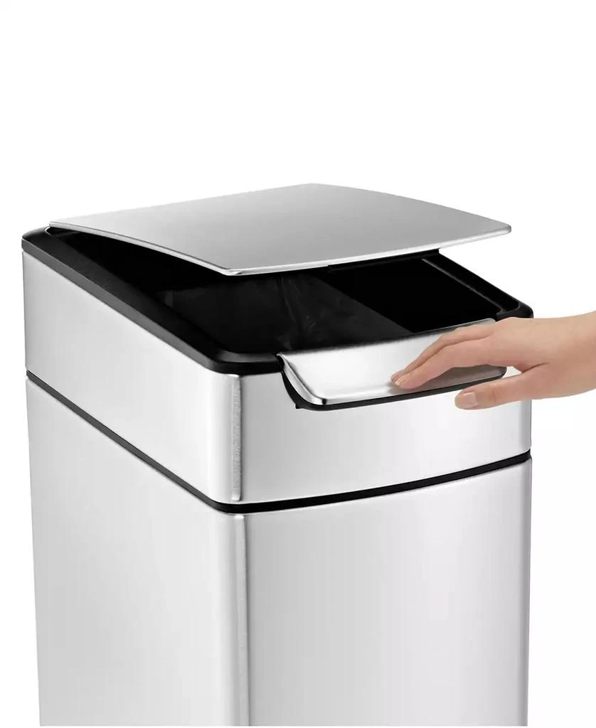simplehuman Brushed Stainless Steel 40 Liter Fingerprint Proof Slim Touch Bar Trash Can 6