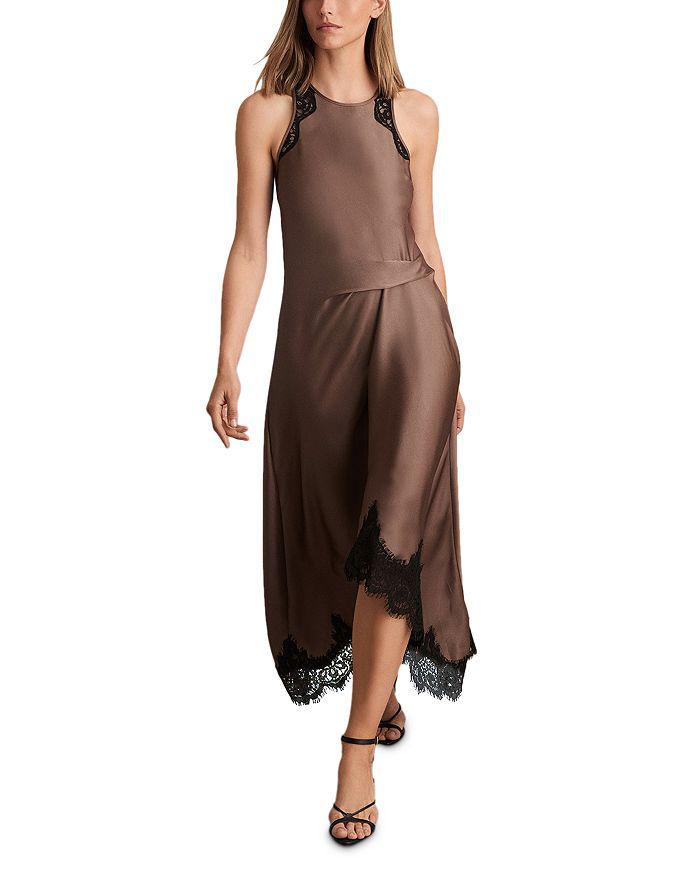 【海外限定】REISSドレス☆Harlan Twill-Jersey Draped Midi Dre Reiss Harlan Twill-Jersey Midi Dress In Black | Editorialist