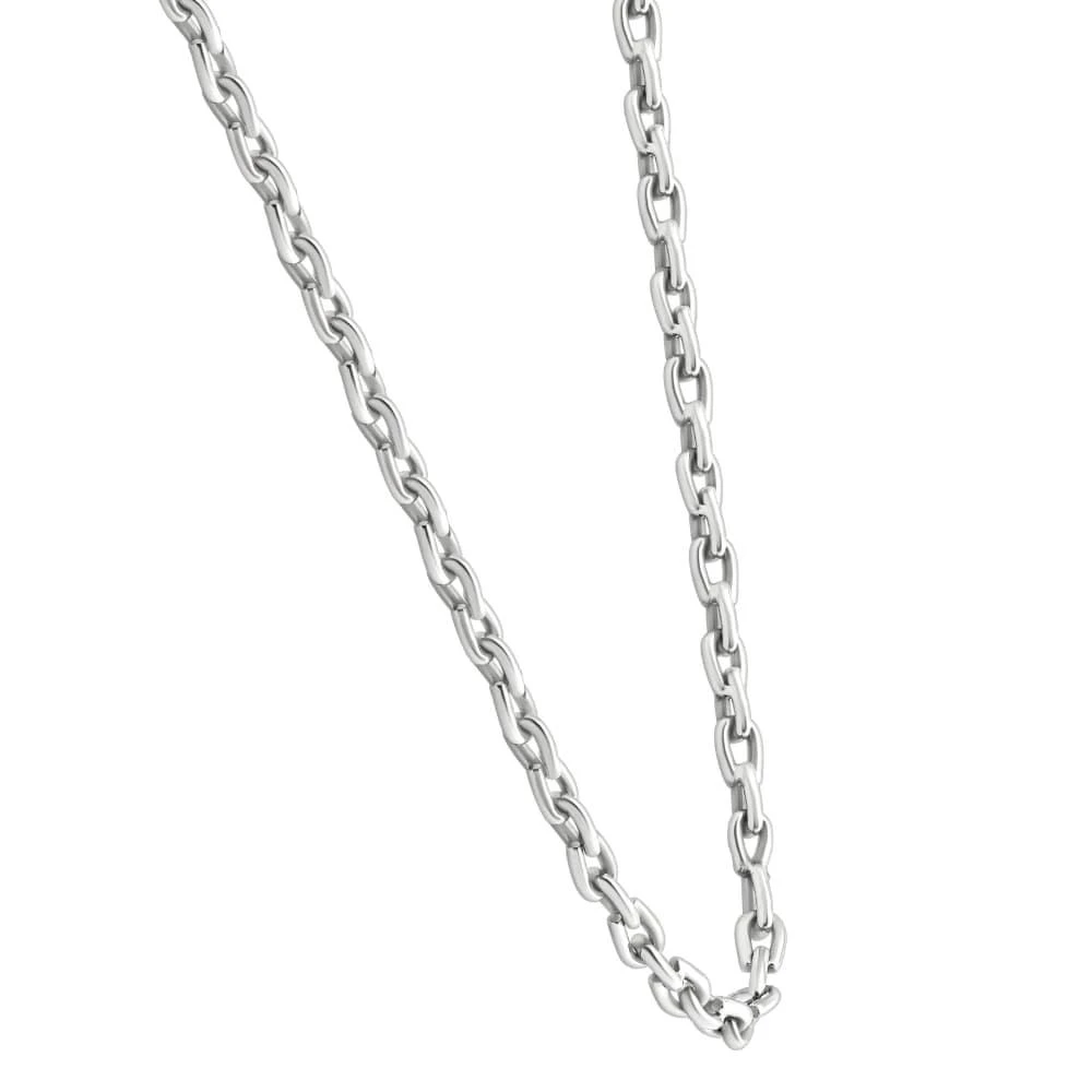 Pompeii3 Men
s Polished Steel Single Tone Clasp 6mm Flexible Link  24" Chain 2