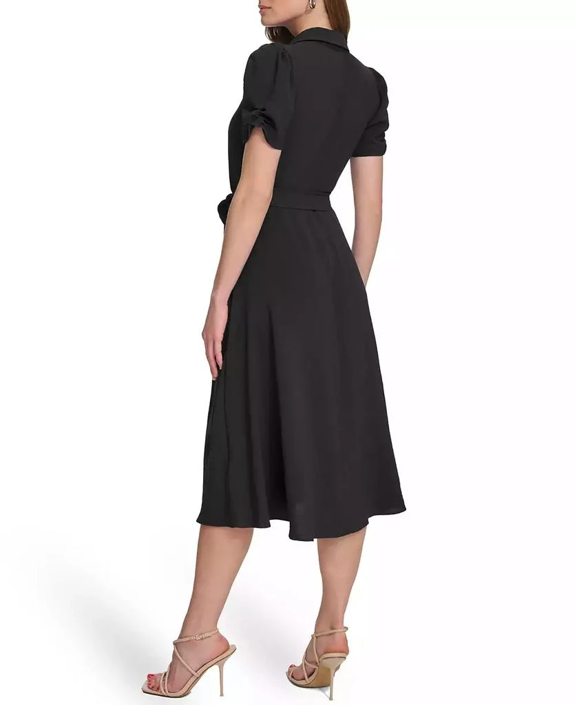 DKNY Women's Tie-Waist Point Collar A-Line Dress 2