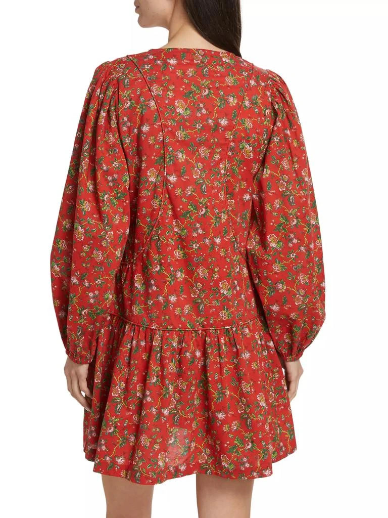 Rhode Annette Floral Cotton V-Neck Minidress 5