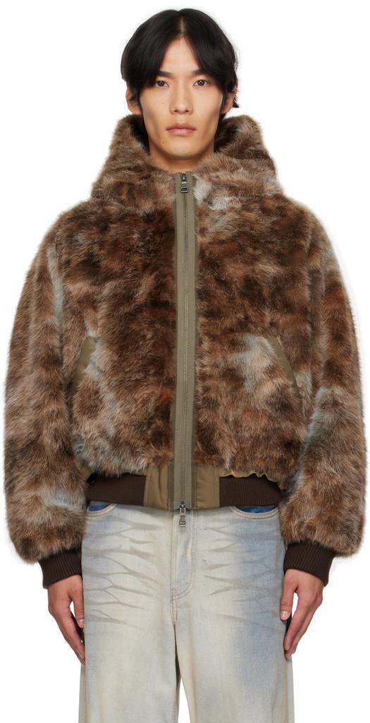 ANDERSSON BELL Brown & Off-White Faux-Leather & Sheer Rider